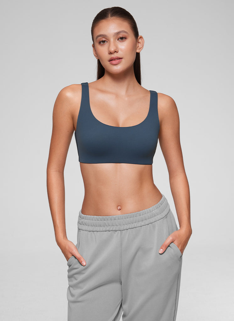 CRZ YOGA Women's Softhold Wireless Double Lined U Back Everyday Bra Sargasso