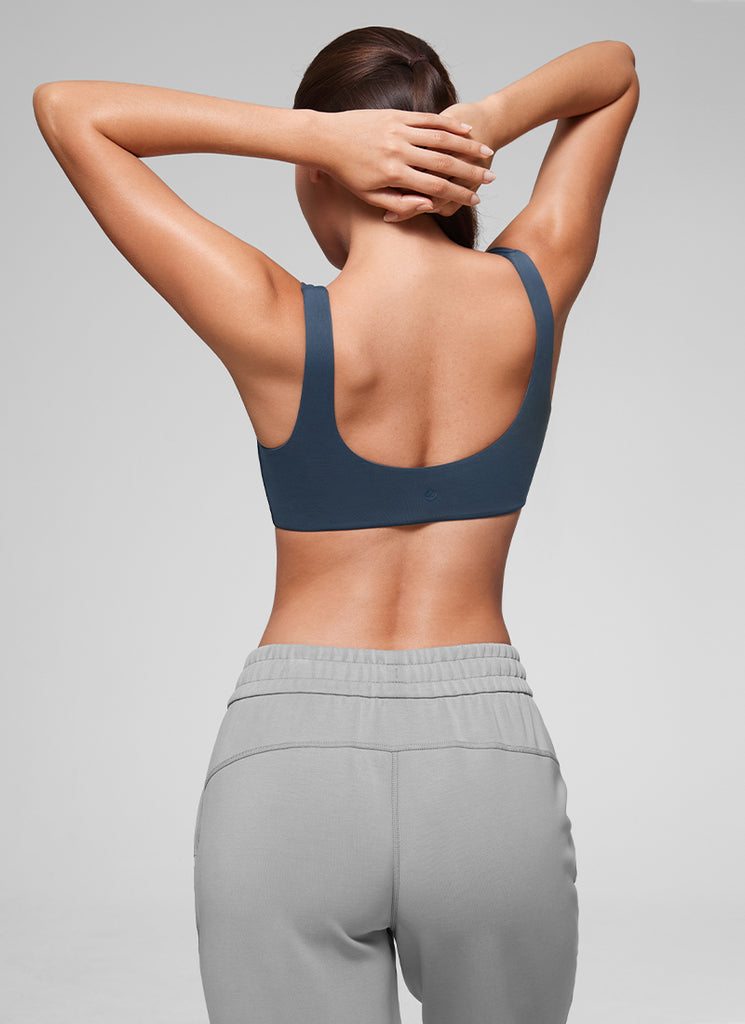 CRZ YOGA Women's Softhold Wireless Double Lined U Back Everyday Bra Sargasso