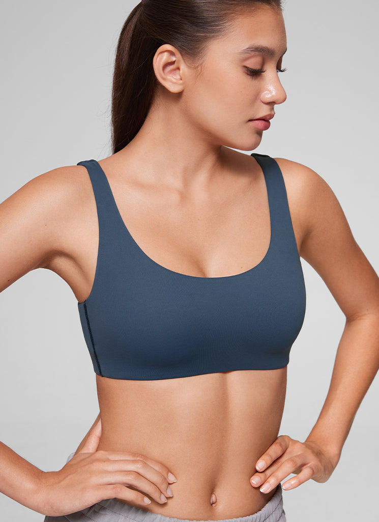 CRZ YOGA Women's Softhold Wireless Double Lined U Back Everyday Bra Sargasso