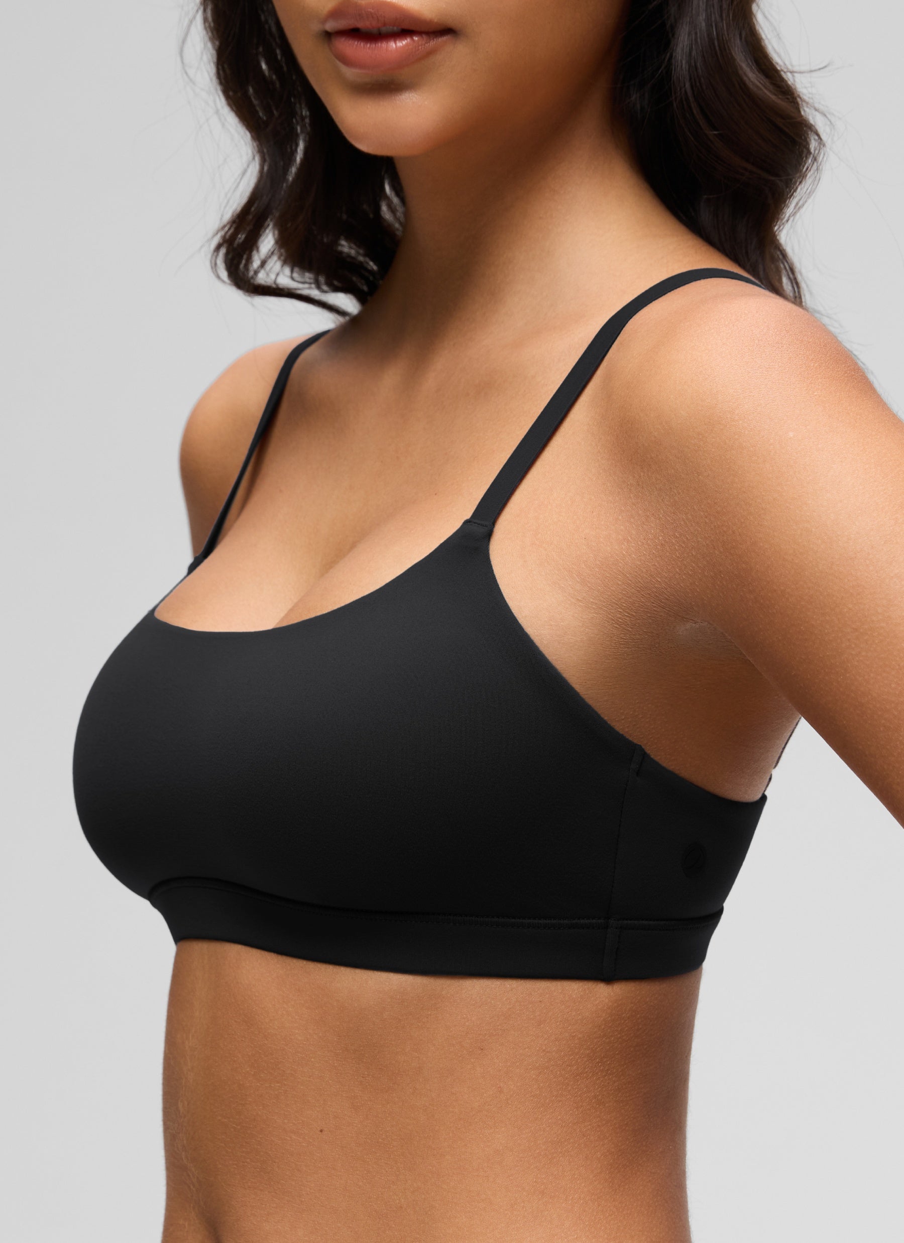 CRZ YOGA Women's Softhold Wireless Scoop Neck  Everyday Bra Adjustable Black