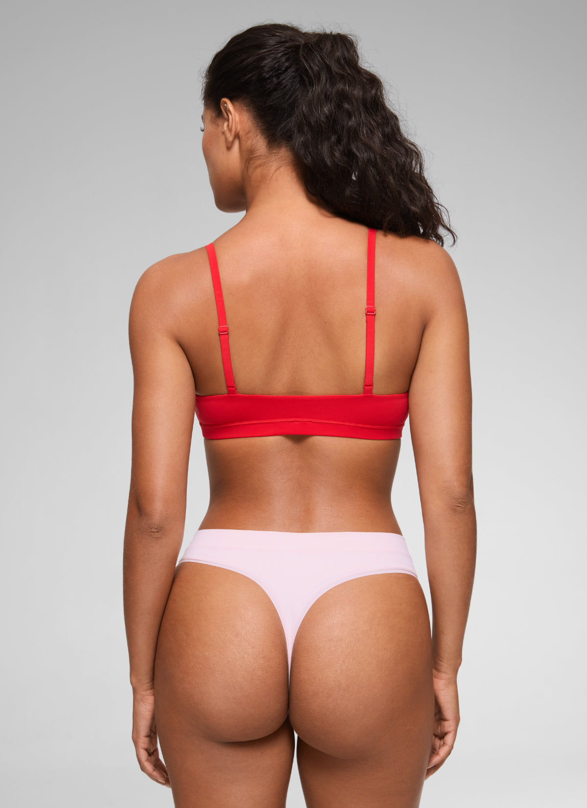 CRZ YOGA Women's Softhold Wireless Scoop Neck  Everyday Bra Adjustable Deep Red