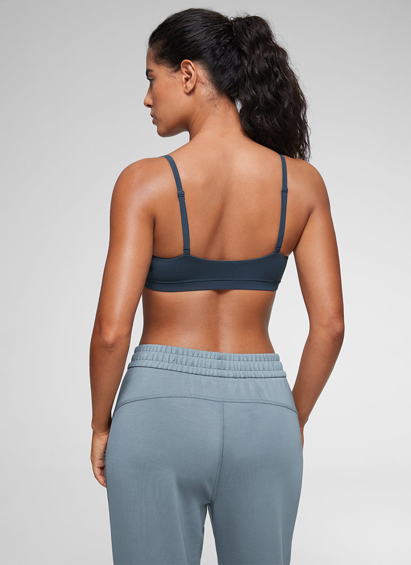 CRZ YOGA Women's Softhold Wireless Scoop Neck  Everyday Bra Adjustable Sargasso