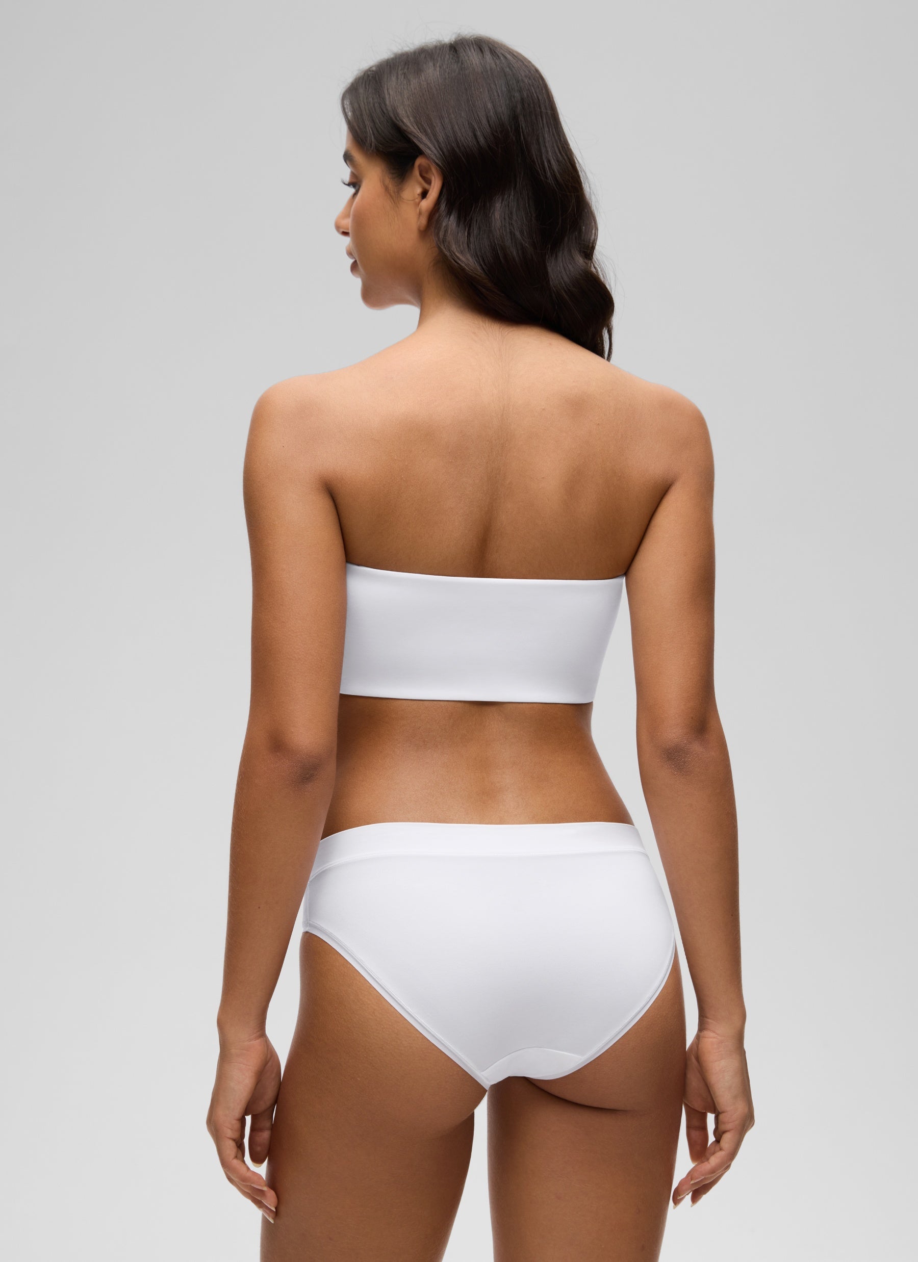 CRZ YOGA Women Softhold Double Lined Strapless Wireless  Bralettes Snow White