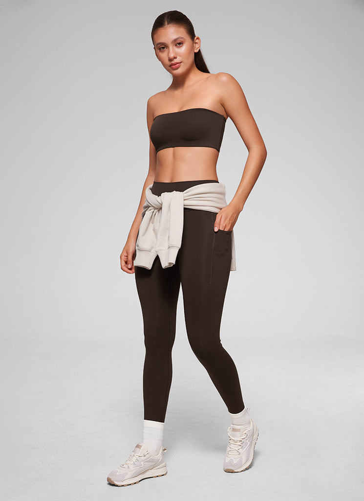 CRZ YOGA Women Softhold Double Lined Strapless Wireless  Bralettes Black