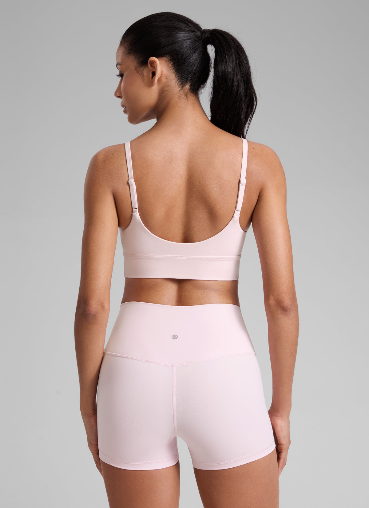 CRZ YOGA Women's Butterlift Yoga Longline Built in Bra Sports Bra Strawberry Pink @model_info:Angelly