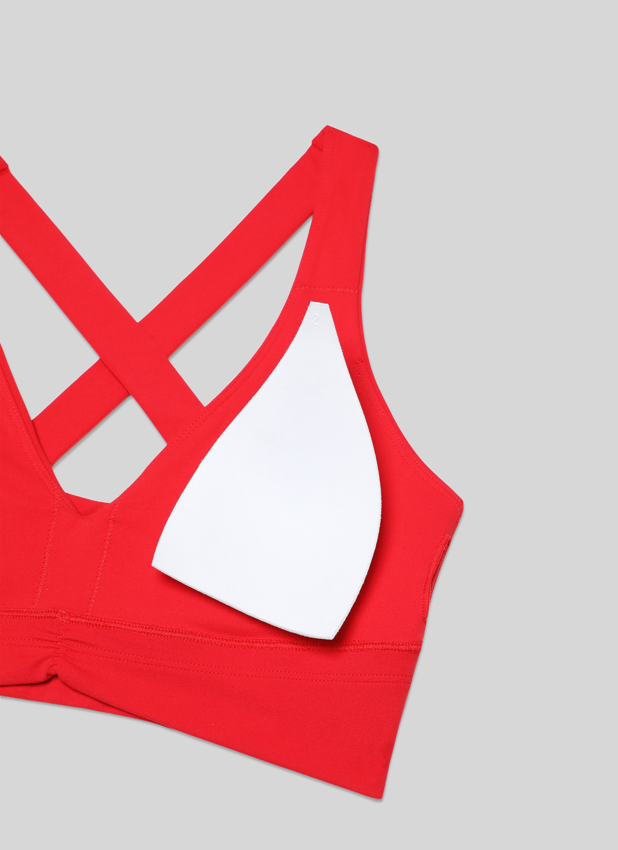 CRZ YOGA Women's Light Support Butterluxe Yoga Bra Ruched V Neck Deep Red @model_info:NEW