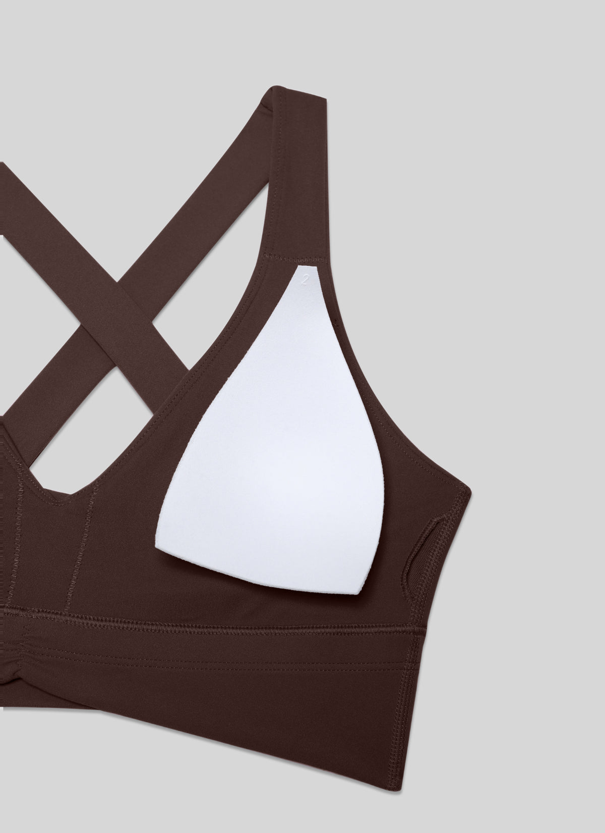 CRZ YOGA Women's Light Support Butterluxe Yoga Bra Ruched V Neck Hot Fudge Brown @model_info:X1