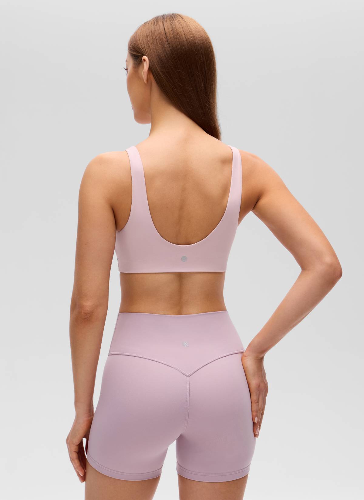 CRZ YOGA Women's Butterluxe Yoga U Back Sports Bra Light Support Pink Haze @model_info:Lary
