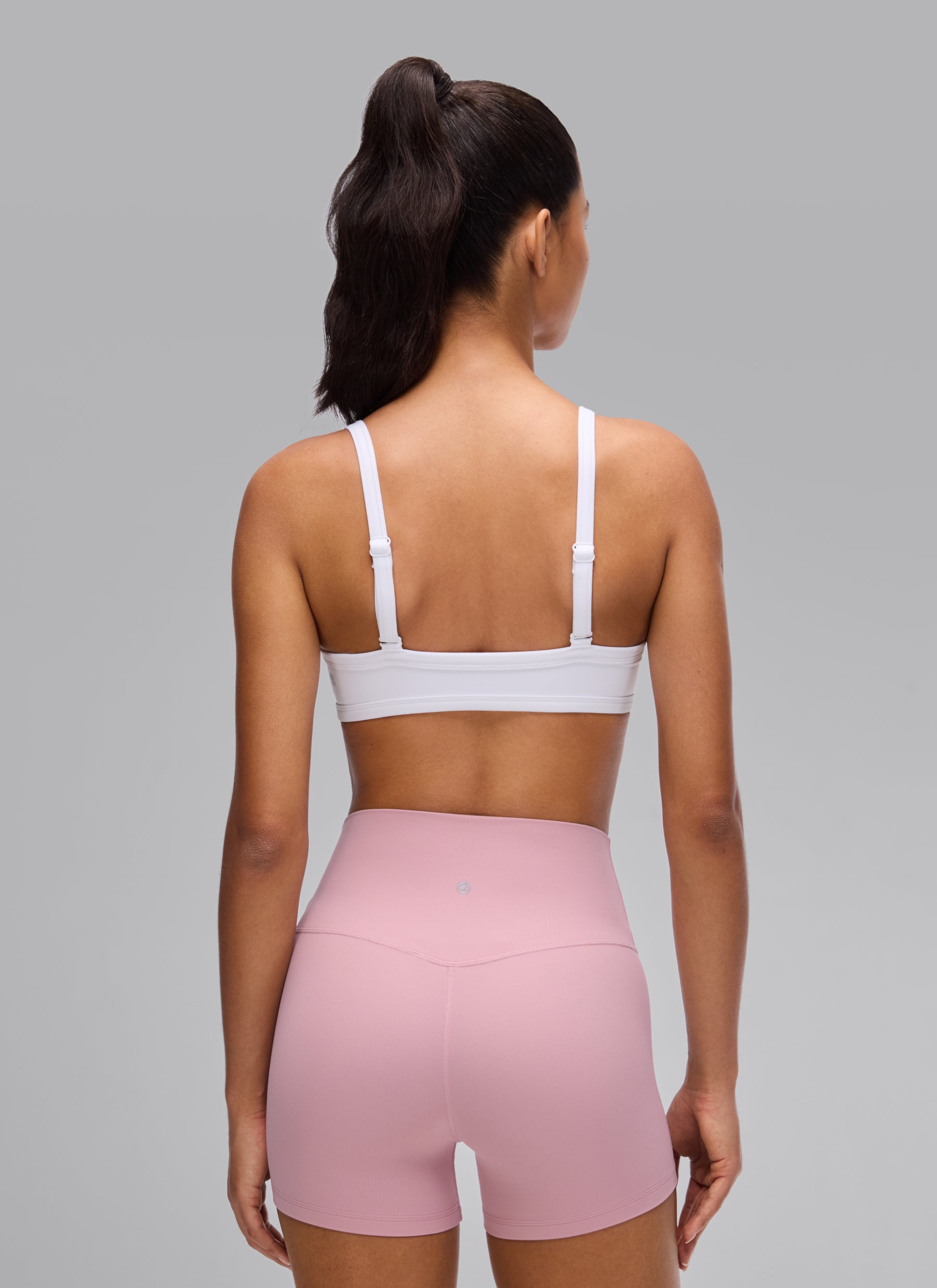CRZ YOGA Butterlift Women's Double Lined V Neck Workout Sports Bras White
