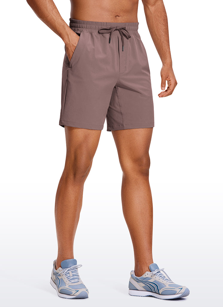 CRZ YOGA Men's Train Classic Fit Feathery-Fit Linerless Shorts 7'' Mauve