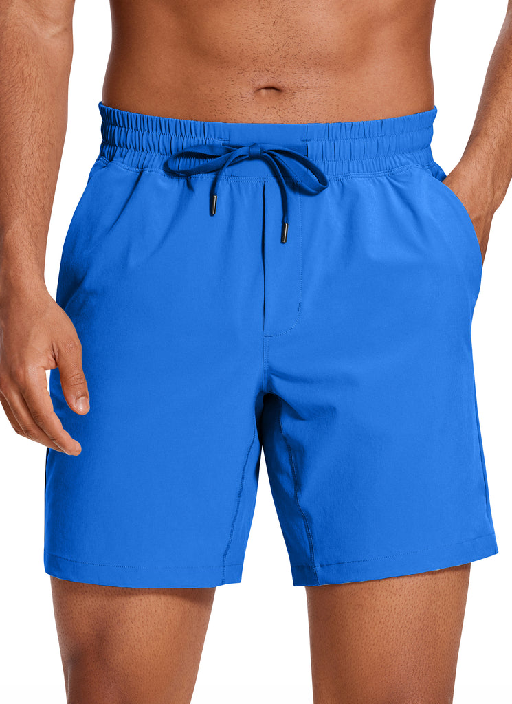 CRZ YOGA Men's Train Classic Fit Feathery-Fit Linerless Shorts 7'' Grey Sage