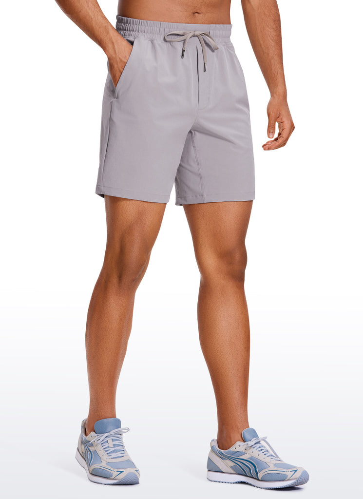 CRZ YOGA Men's Train Classic Fit Feathery-Fit Linerless Shorts 7'' Grey Sage