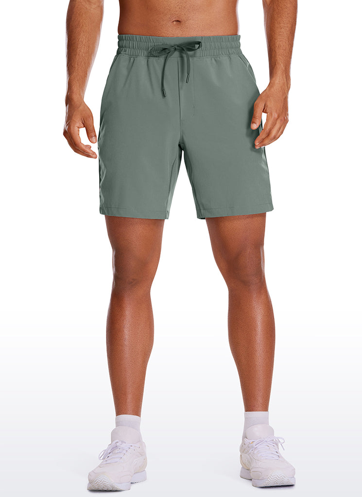 CRZ YOGA Men's Train Run Classic Fit Feathery-Fit Lined Shorts 7'' Grey Sage