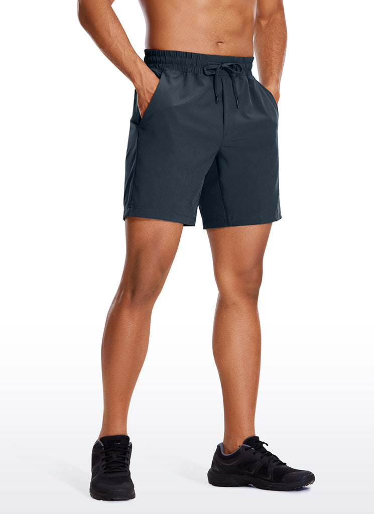 CRZ YOGA Men's Train Run Classic Fit Feathery-Fit Lined Shorts 7'' Grey Sage