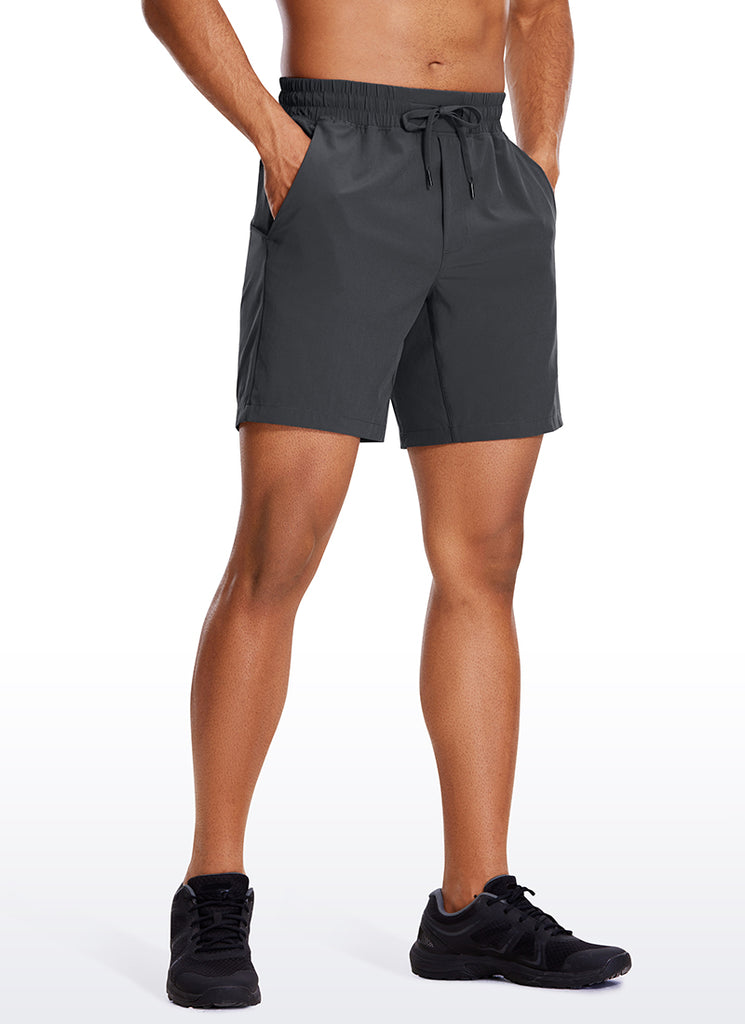 CRZ YOGA Men's Train Run Classic Fit Feathery-Fit Lined Shorts 7'' True Navy