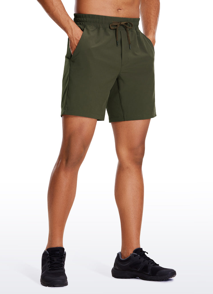 CRZ YOGA Men's Train Run Classic Fit Feathery-Fit Lined Shorts 7'' Black