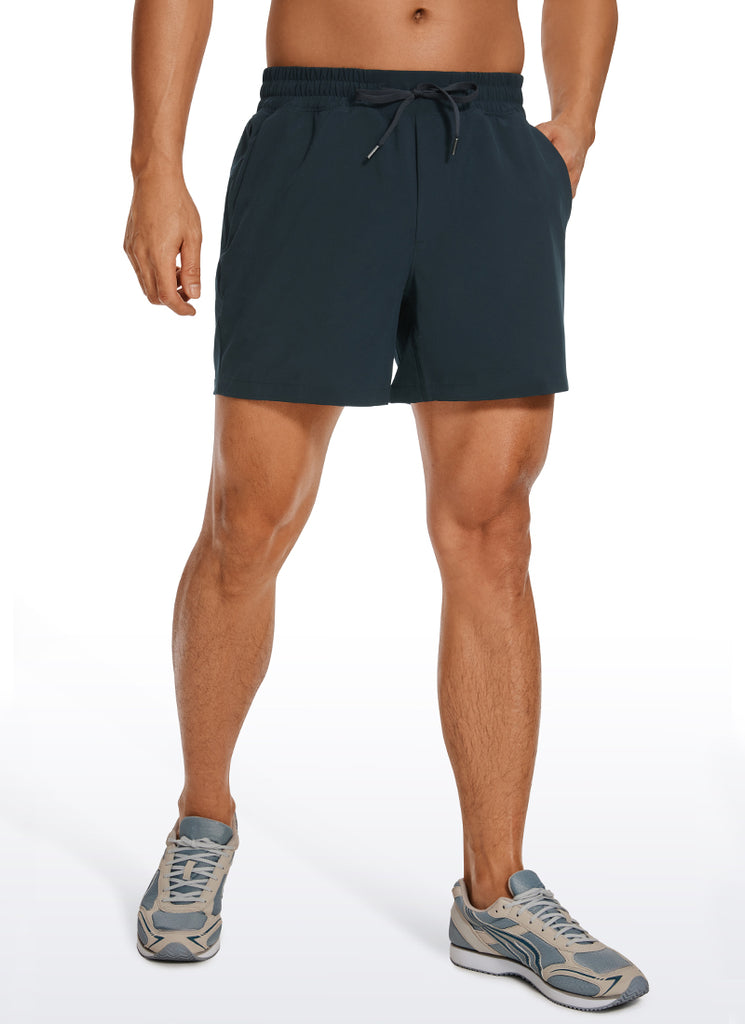 CRZ YOGA Men's Running Feathery-Fit Workout Linerless Shorts 5'' True Navy