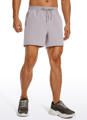 CRZ YOGA Men's Running Feathery-Fit Workout Linerless Shorts 5'' Dark Chrome