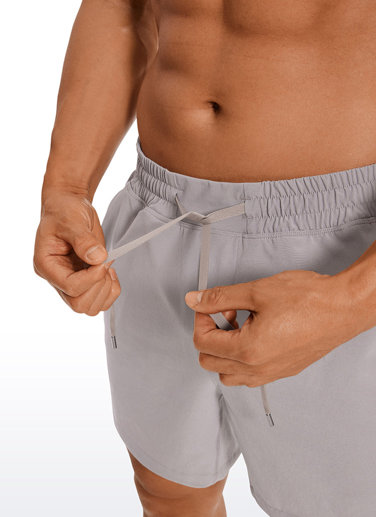 CRZ YOGA Men's Running Feathery-Fit Workout Linerless Shorts 5'' Dark Chrome