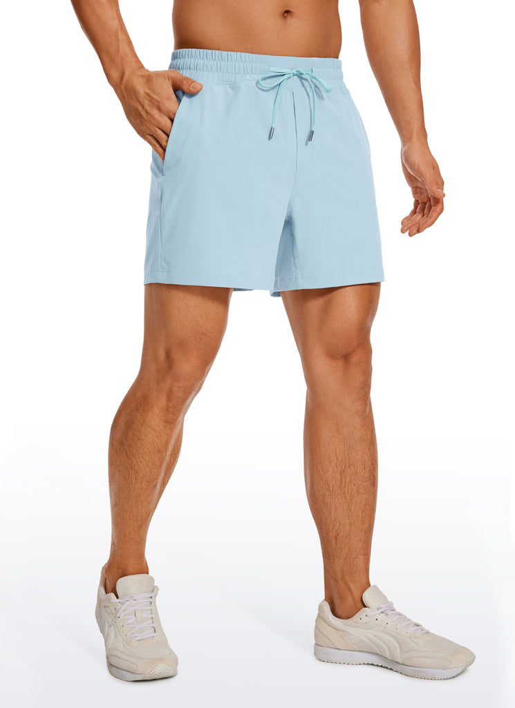 CRZ YOGA Men's Running Feathery-Fit Workout Linerless Shorts 5'' Light grayish blue