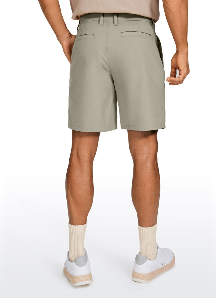 CRZ YOGA Men's Work Classic Fit All-Day Comfort Golf Shorts Pocket 7'' Khali Barley