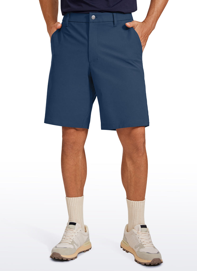 CRZ YOGA Men's Work Classic Fit All-Day Comfort Golf Shorts Pocket 9'' True Navy