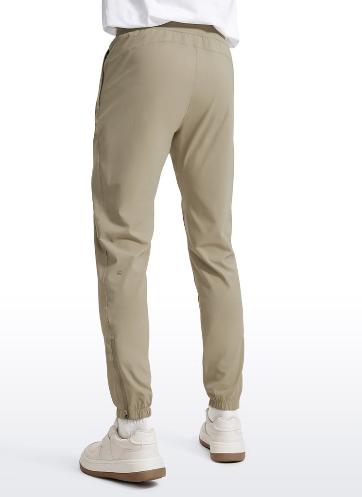 CRZ YOGA Men's Run Slim Fit On the Travel Joggers 30''- Ankle Zipper Gull Gray