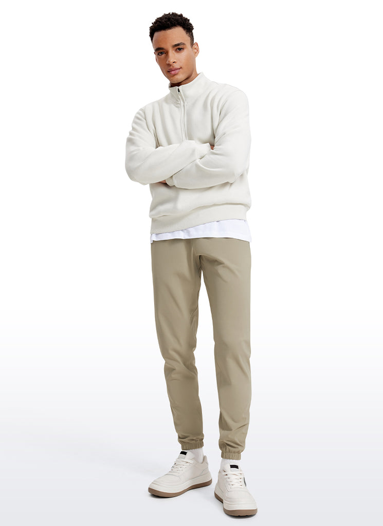 CRZ YOGA Men's Run Slim Fit On the Travel Joggers 30''- Ankle Zipper Gull Gray