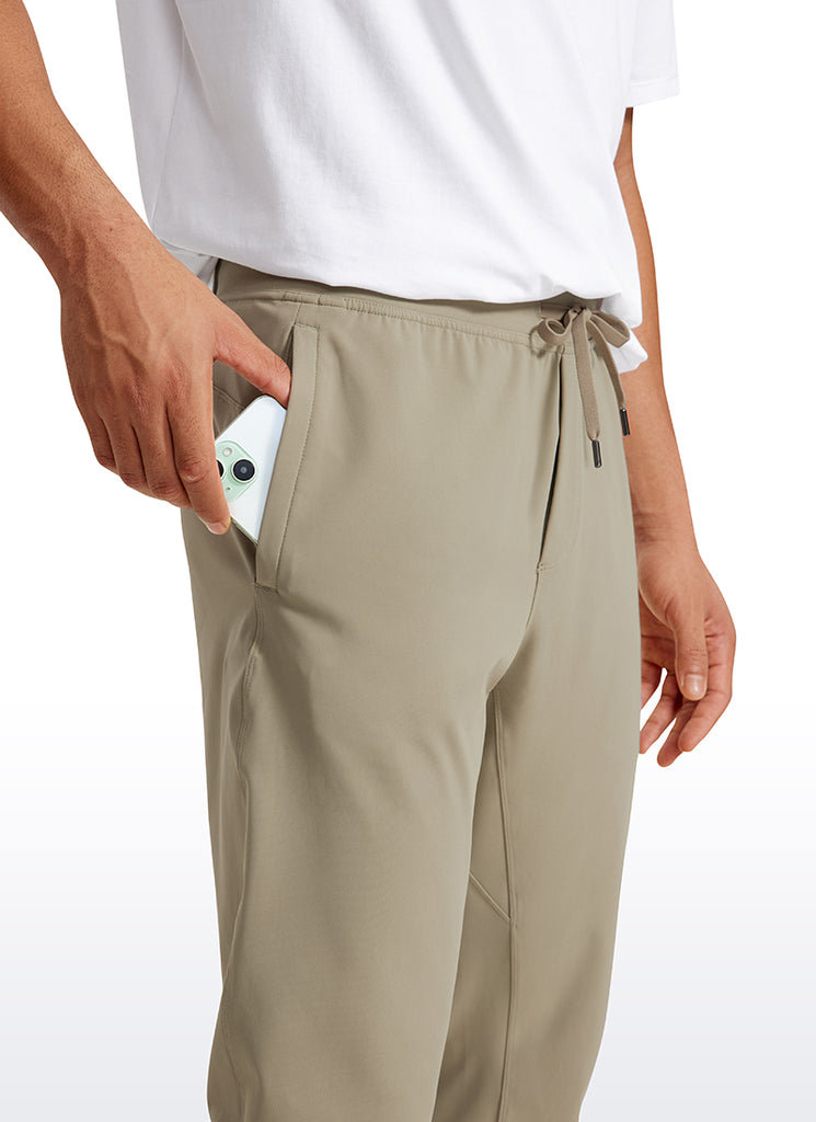 CRZ YOGA Men's Run Slim Fit On the Travel Joggers 30''- Ankle Zipper Gull Gray