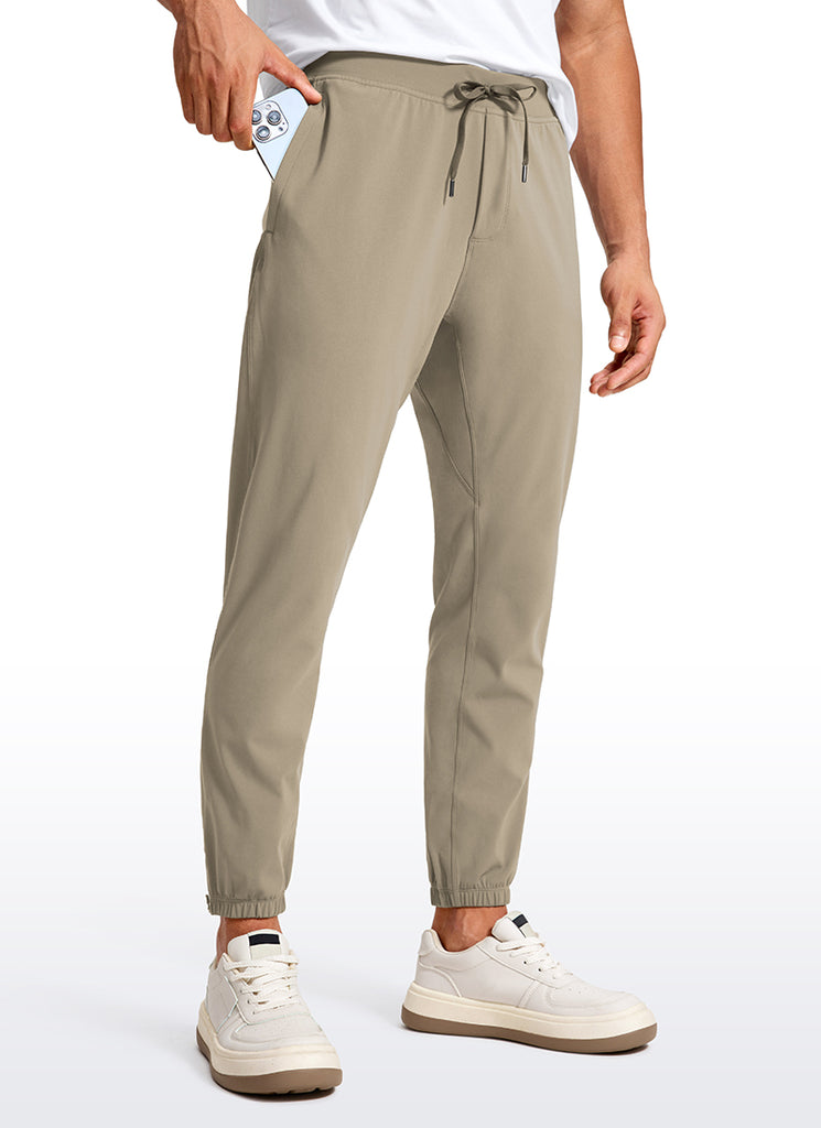 CRZ YOGA Men's Run Slim Fit On the Travel Joggers 28''- Ankle Zipper Khali Barley