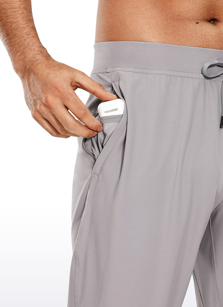 CRZ YOGA Men's Run Slim Fit On the Travel Joggers 32''- Ankle Zipper Gull Gray