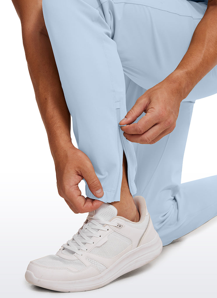 CRZ YOGA Men's Run Slim Fit On the Travel Joggers 32''- Ankle Zipper Khali Barley