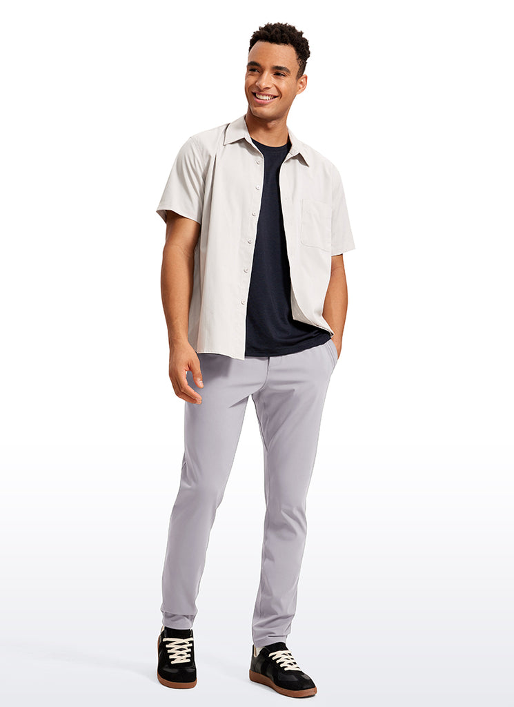 CRZ YOGA Men's Train Relaxed Fit On the Travel Pants 30'' Grey Sage