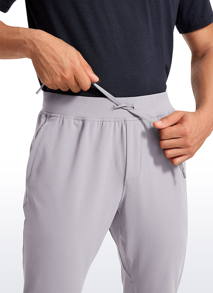 CRZ YOGA Men's Train Relaxed Fit On the Travel Pants 30'' Gull Gray