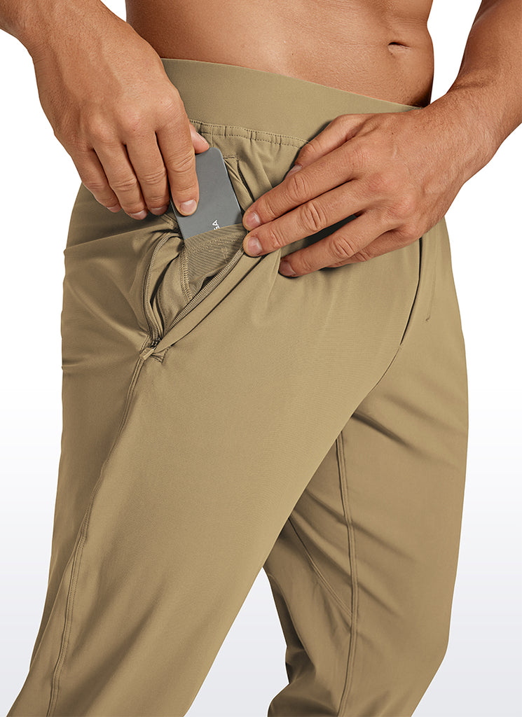 CRZ YOGA Men's Running Slim Fit Lightweight Joggers 29"-Zipper Pockets True Navy