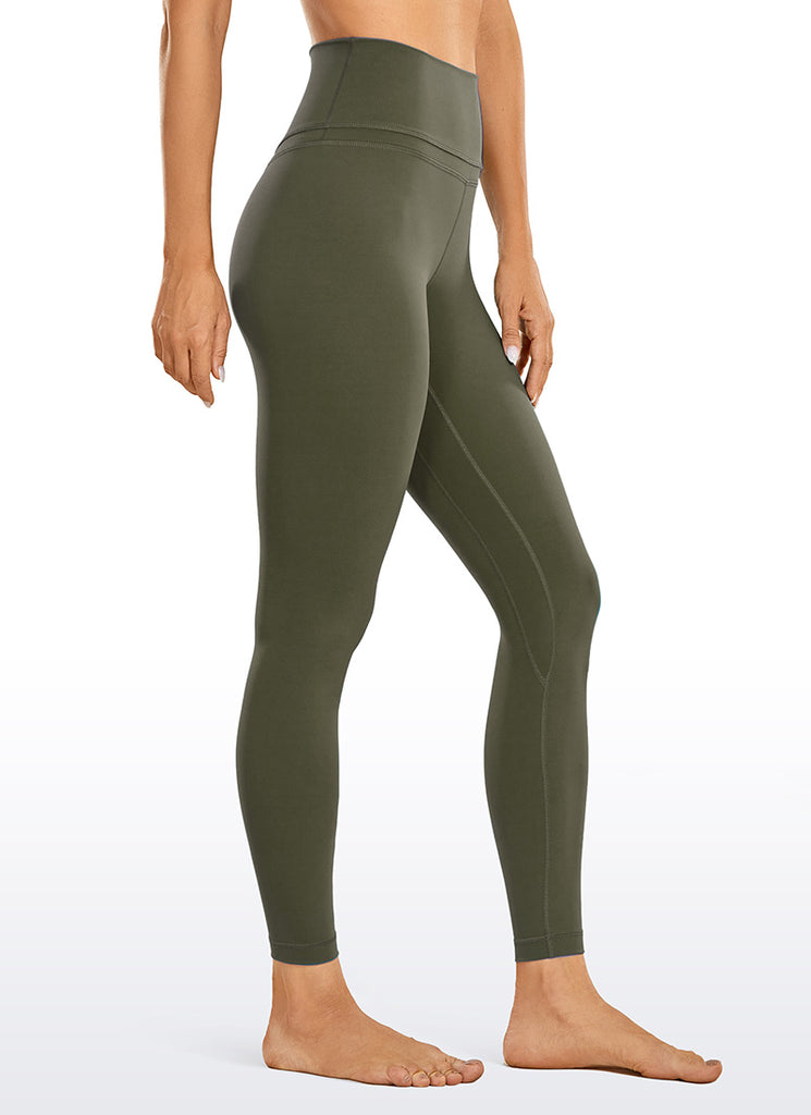 CRZ YOGA Women's Yoga Train High Rise Nakedfeel Leggings 25" 7/8 Pants Olive Green