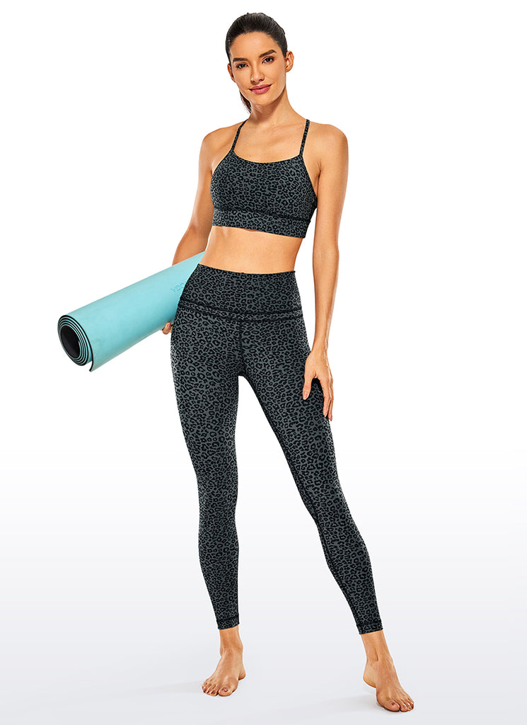 CRZ YOGA Women's Yoga Train High Rise Nakedfeel Leggings 25" 7/8 Pants Leopard Printed 1