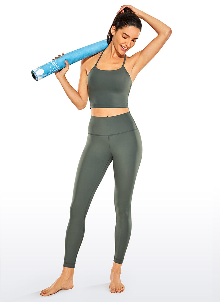 CRZ YOGA Women's Yoga Train High Rise Nakedfeel Leggings 25'' Navy