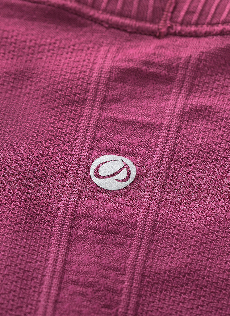 CRZ YOGA Women's Train Slim Fit Shirts Speedy Seamless Long Sleeves Fuchsia