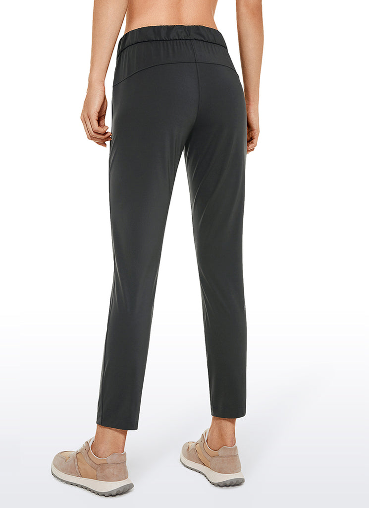CRZ YOGA Women's Travel Slim Fit Stretch Drawstring 7/8 Pants 27'' Melanite