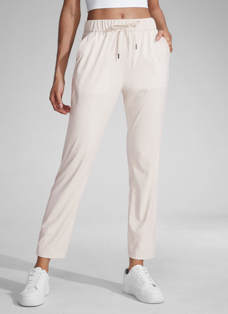 CRZ YOGA Women's Travel Slim Fit Stretch Drawstring 7/8 Pants 27'' True Navy