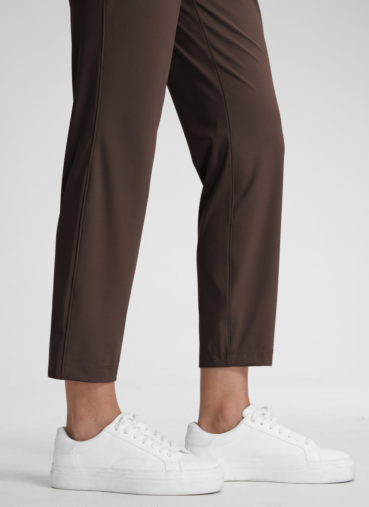 CRZ YOGA Women's Travel Slim Fit Stretch Drawstring 7/8 Pants 27'' Milky White