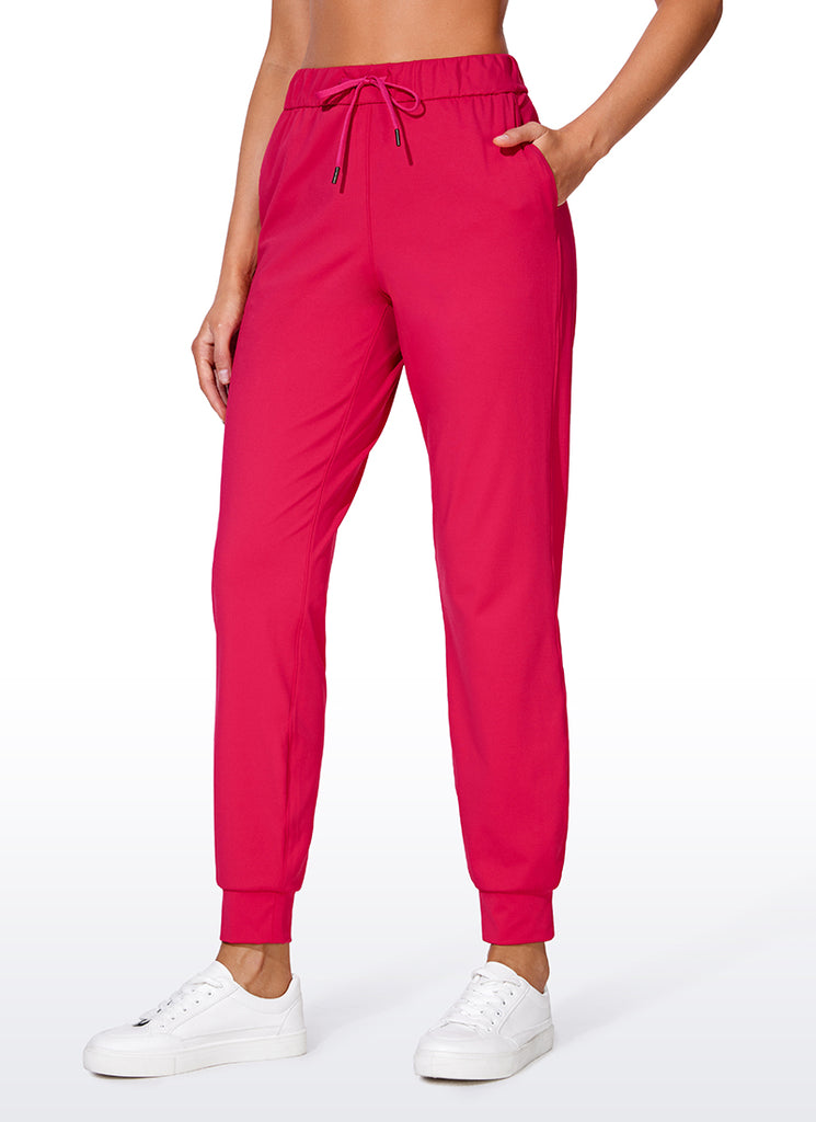 CRZ YOGA Women's Travel Slim Fit Stretch Drawstring Jogger 27'' Viva Magenta