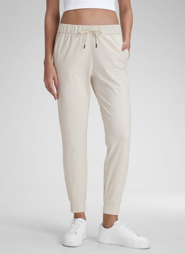 CRZ YOGA Women's Travel Slim Fit Stretch Drawstring Jogger 27'' Olive Green