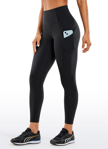 CRZ YOGA Women's Yoga Train High Rise Nakedfeel Pocket Leggings 25'' Black