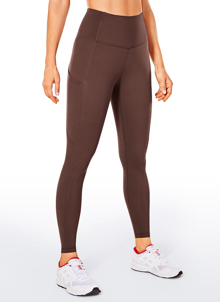 CRZ YOGA Women's Yoga Train High Rise Nakedfeel Pocket Leggings 25'' The heartbeat powder