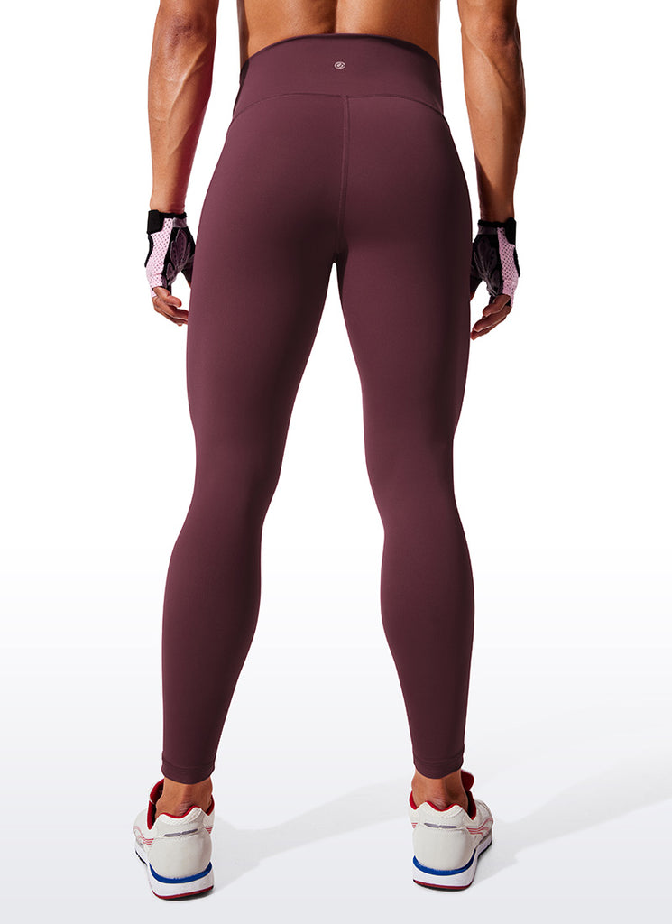 CRZ YOGA Women's Train High Rise Hugged Feel Compression Leggings 28'' Dark Russet