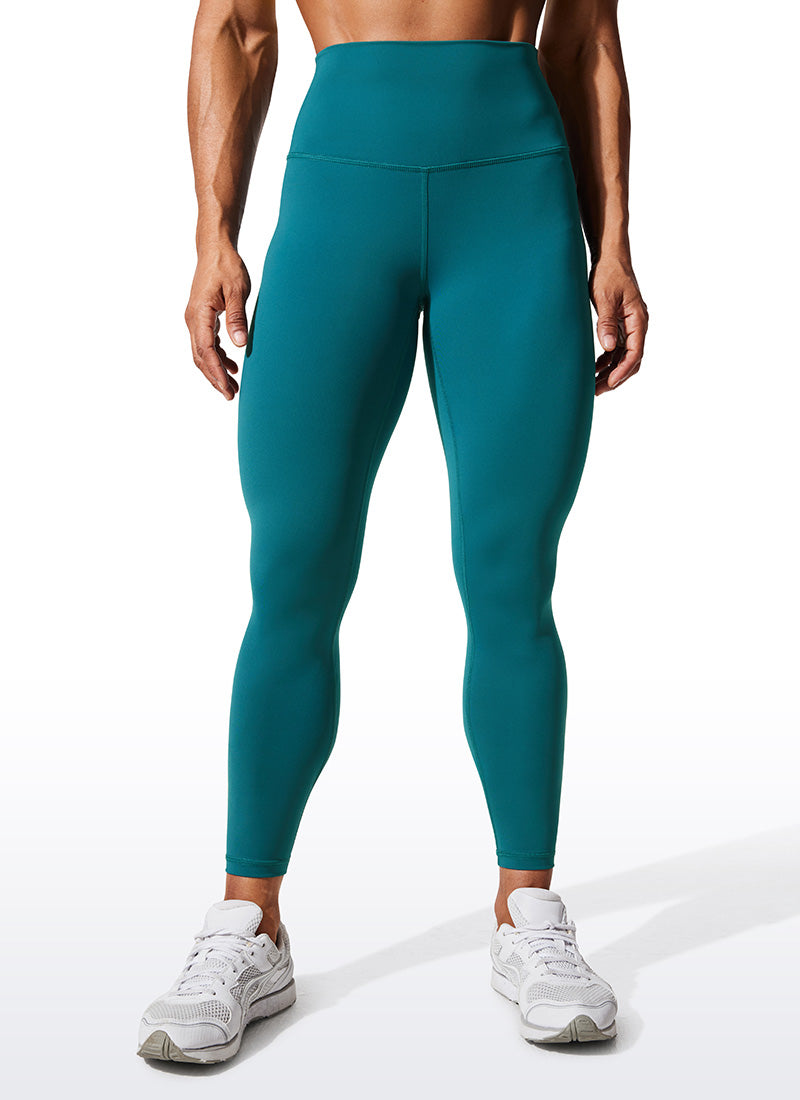 CRZ YOGA Women's Train High Rise Hugged Feel Compression Leggings 25'' Green Jade