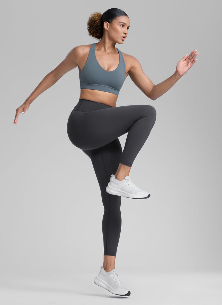 CRZ YOGA Women's Train High Rise Hugged Feel Compression Leggings 25'' Dark Lavender Purple