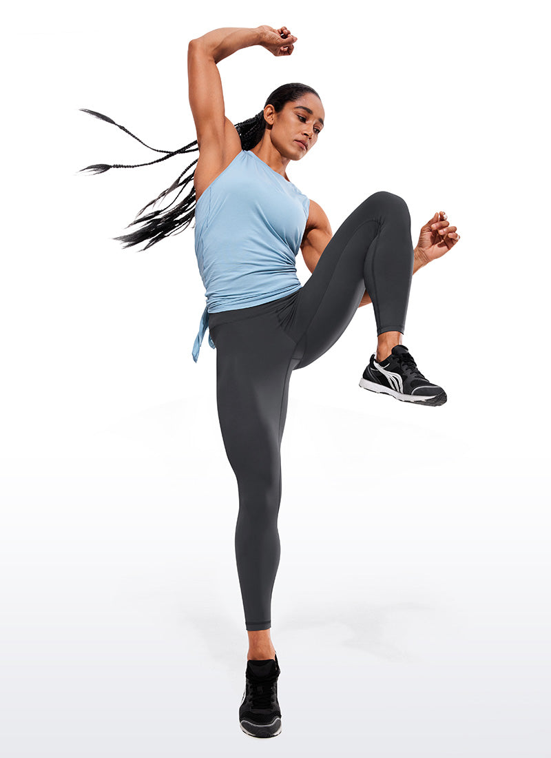 CRZ YOGA Women's Train High Rise Hugged Feel Compression Leggings 25'' True Navy